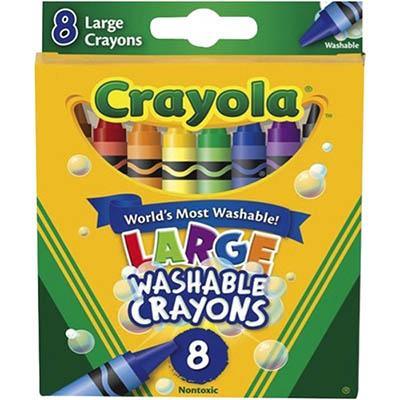 Crayola Washable Crayons Large Assorted Pack 8 523280 - SuperOffice