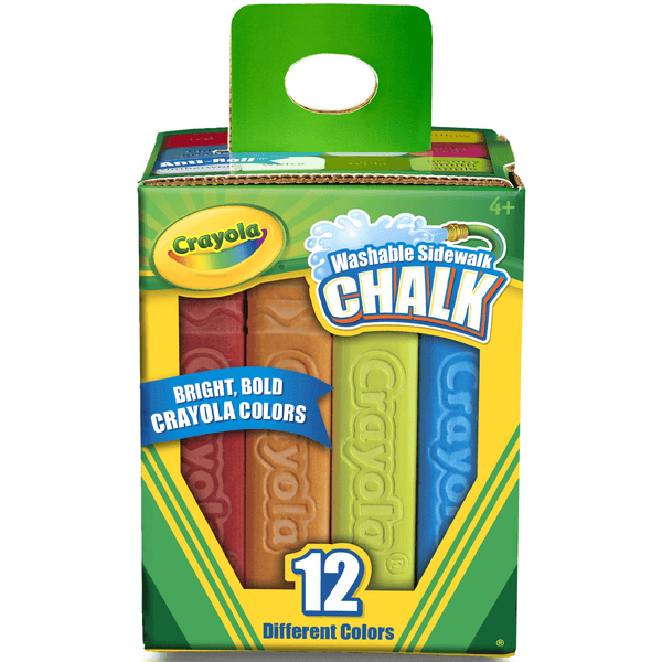 Crayola Washable Sidewalk Chalk Assorted Pack 12 512012 - SuperOffice
