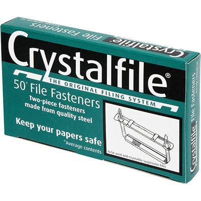 Crystalfile 2 Piece Paper File Fastener Box 50 70850 - SuperOffice