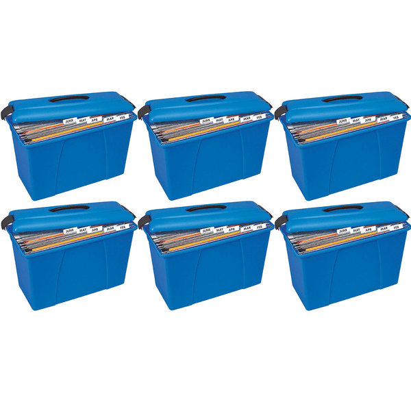 Crystalfile Carry Case Blue With Black Trim 6 Pack BULK 8008601 (6 Pack) - SuperOffice
