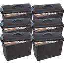 Crystalfile Carry Case Storage for Foolscap Suspension Files Black With Grey Trim Pack 6 8008602 (6 Pack) - SuperOffice