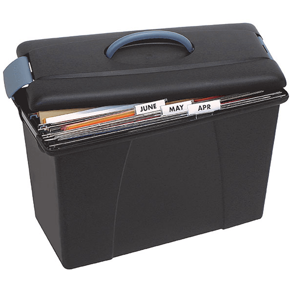 Crystalfile Carry Case Storage for Foolscap Suspension Files Black With Grey Trim Pack 6 8008602 (6 Pack) - SuperOffice