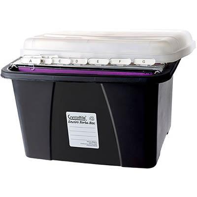 Crystalfile Enviro Porta Box With Files Tabs And Inserts 32L Black 8008413 - SuperOffice