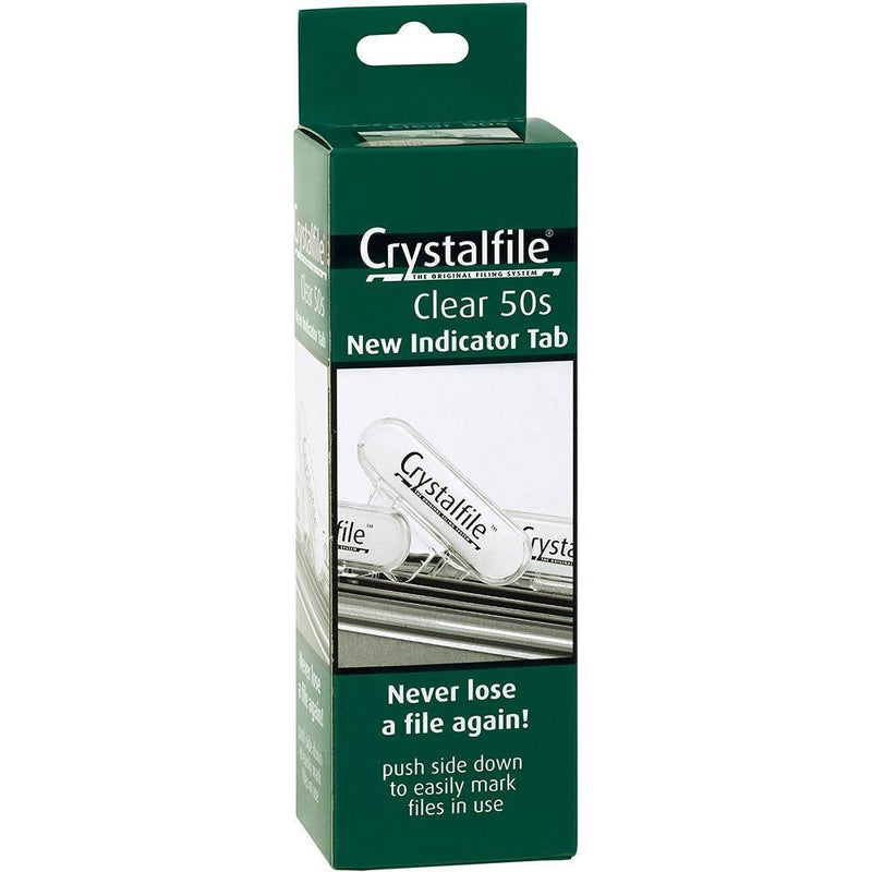 Crystalfile Indicator Tabs Clear Box 50 111360C (Oblong) - SuperOffice