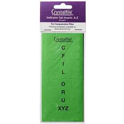 Crystalfile Inserts A-Z Green 111543C - SuperOffice