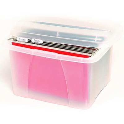 Crystalfile Porta Box With Files Tabs And Inserts 32L Clear 8008414 - SuperOffice