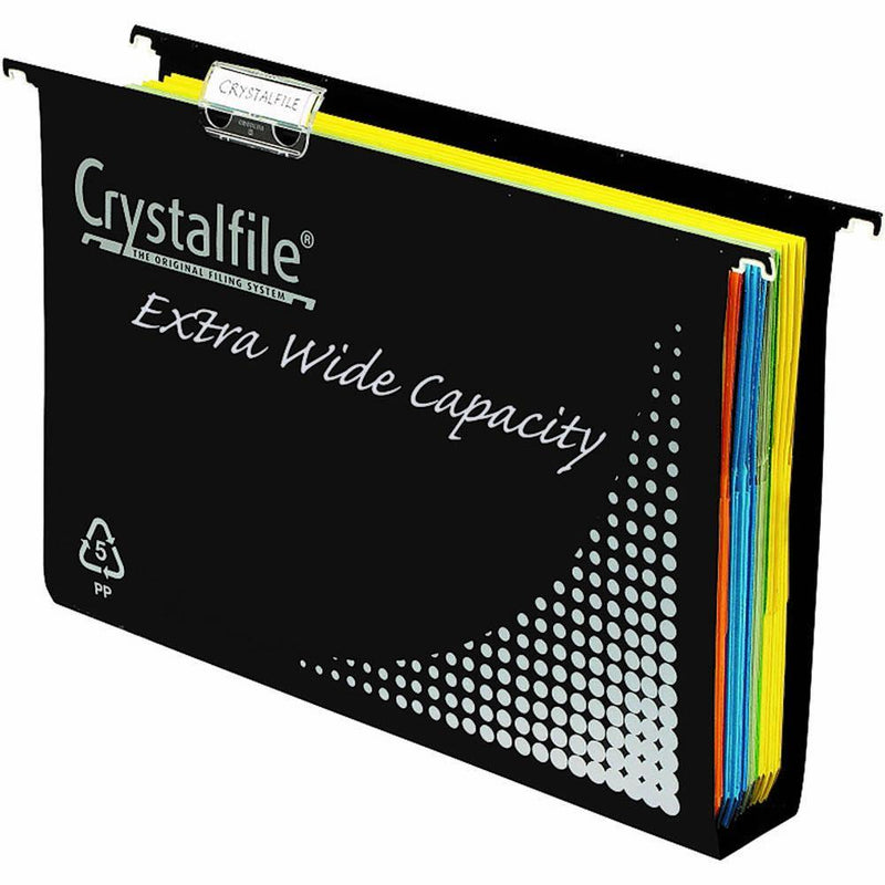 Crystalfile Suspension File Extra Wide 50mm Complete Black Box 10 111906 - SuperOffice