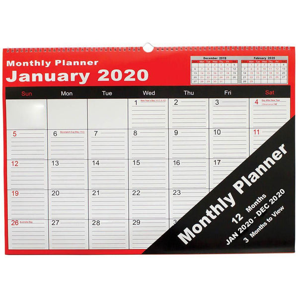 Cumberland 2020 Monthly Planner 530 X 390Mm K919820 - SuperOffice