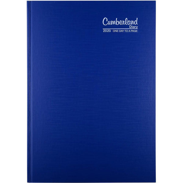Cumberland 2020 Premium Business Diary Casebound 2 Days To Page 1 Hour A4 Blue 42PCBL20 - SuperOffice