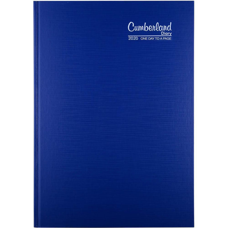 Cumberland 2020 Premium Business Diary Casebound 2 Days To Page 1 Hour A5 Blue 52PCBL20 - SuperOffice
