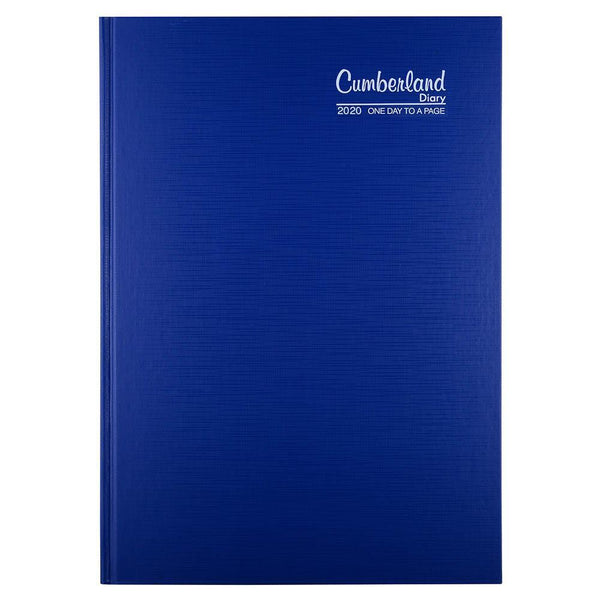 Cumberland 2020 Premium Business Diary Casebound Day To Page 15 Minutes A4 Blue 41PCBL20 - SuperOffice