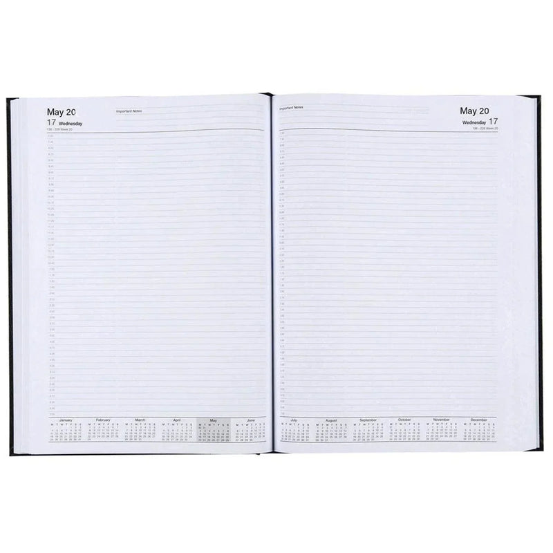 Cumberland 2026 A4 2 Pages Per Day Appointment Diary Leathergrain 40CBK 40CBK26 - SuperOffice
