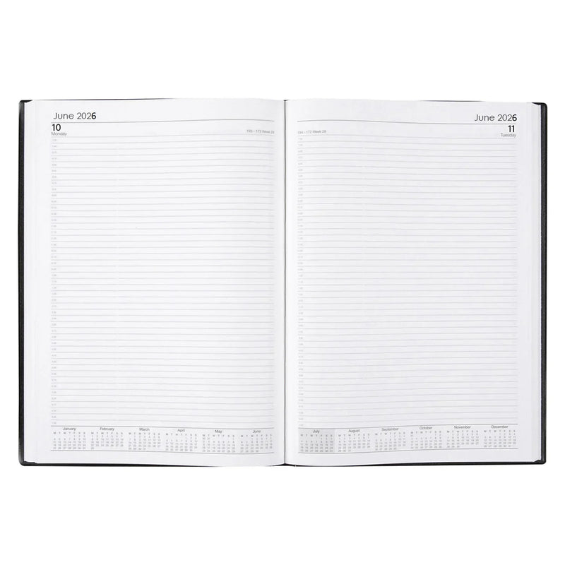 Cumberland 2026 Elegant Appointment Diary Day To Page 15 Minute A4 Black 41EPBK26 - SuperOffice
