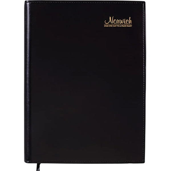 Cumberland 2026 Norwich Diary Day To Page 15 Minute A4 Spiral Black 41S26 - SuperOffice