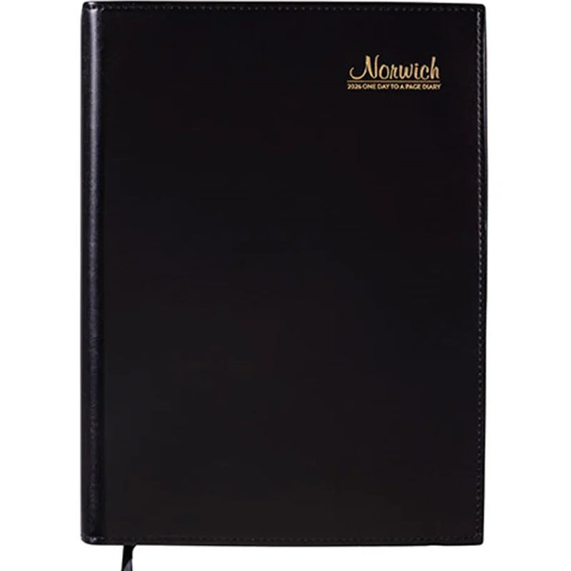 Cumberland 2026 Norwich Diary Day To Page 15 Minute A4 Spiral Black 41S26 - SuperOffice