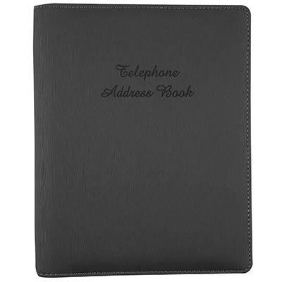 Cumberland Address Book Pu Cover 6 Ring With A-Z Tabs 210 X 148Mm Charcoal 11031 - SuperOffice