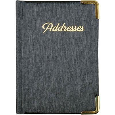 Cumberland Address Book Pu Cover Padded With Gold Corners And Gilt Edge A7 Black 11018 - SuperOffice