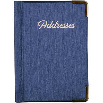 Cumberland Address Book Pu Cover Padded With Silver Corners And Gilt Edge A7 Blue 11019 - SuperOffice