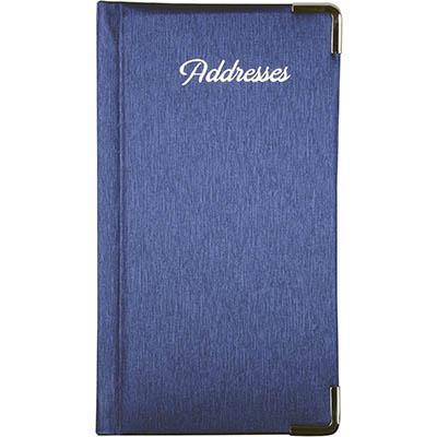 Cumberland Address Book Pu Cover With Gold Corners And Gilt Edge 90 X 160Mm Blue 11023 - SuperOffice