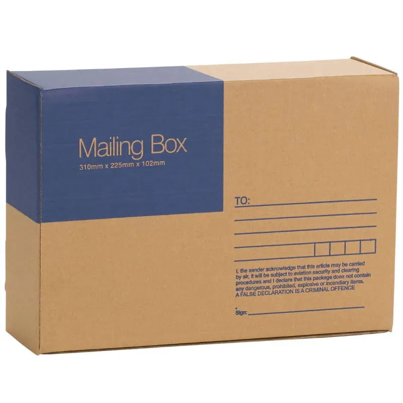 Cumberland Address Mailing Box Carton Brown 310x225x102mm Pack 25 7120A (Pack 25) - SuperOffice