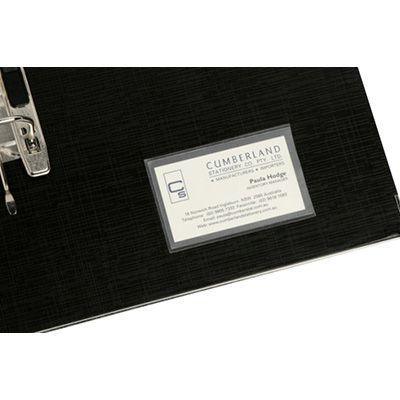 Cumberland Business Card Pocket Self Adhesive Side Open 65 X 100Mm Clear Pack 10 CS131 - SuperOffice