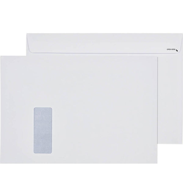 Cumberland C4 Envelopes Window Face 100GSM Secretive Easy Open 229x324mm White Box 250 612347 - SuperOffice