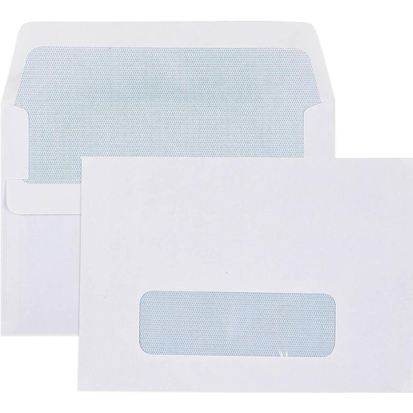 Cumberland C6 Envelopes Window Secretive Self Seal 80GSM 114x162mm White Box 500 604214 - SuperOffice