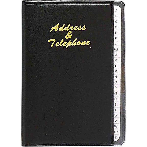 Cumberland Clearview Address Book Pvc With White Mylar Tabs 125 X 95Mm Black 741703 - SuperOffice