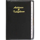 Cumberland Clearview Address Book Pvc With White Mylar Tabs 150 X 90Mm Black 741704 - SuperOffice