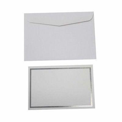 Cumberland Correspondence Card And Envelope White/Silver Foiled Border Pack 10 8110 - SuperOffice