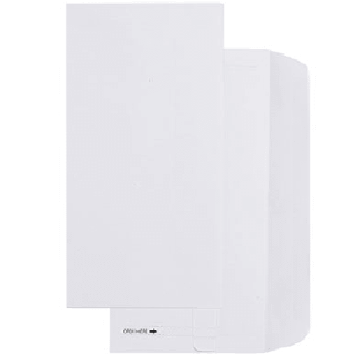 Cumberland DL Envelopes Plain Self Seal Easy Open 80GSM 110x220mm White Box 500 603216 - SuperOffice