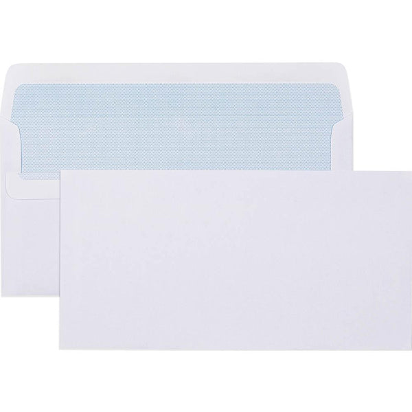 Cumberland DLX Envelopes Plain Face Secretive Self Seal 80GSM 120x235mm White Box 500 605213 - SuperOffice
