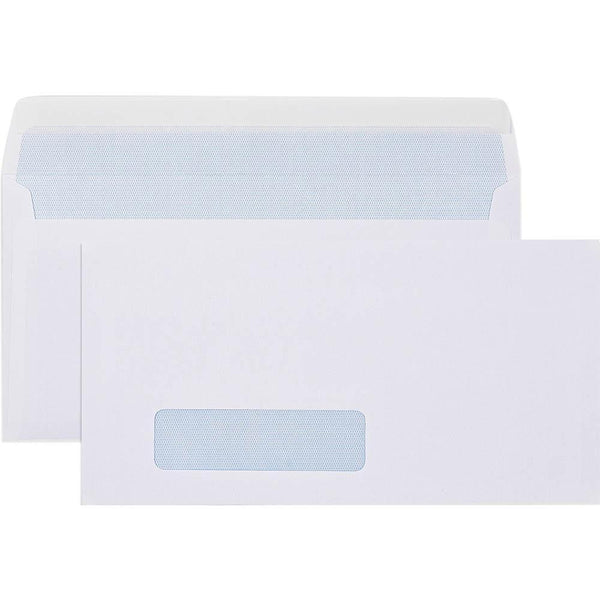 Cumberland DLX Envelopes Windowface Secretive Strip Seal 80GSM 120x235mm White Box 500 605314 - SuperOffice
