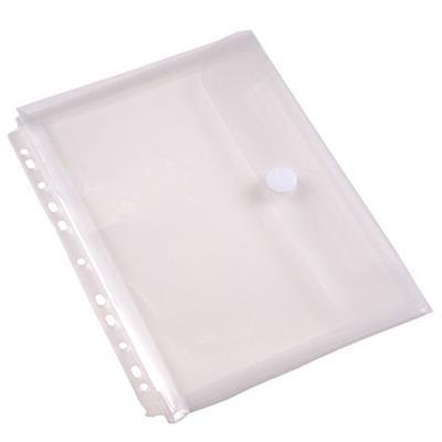Cumberland Document Wallet Stud Closure 11 Holes 30Mm Capacity A4 Clear Pack 10 7176 - SuperOffice