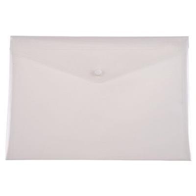 Cumberland Document Wallet Stud Closure A4 Clear Pack 10 7173 - SuperOffice