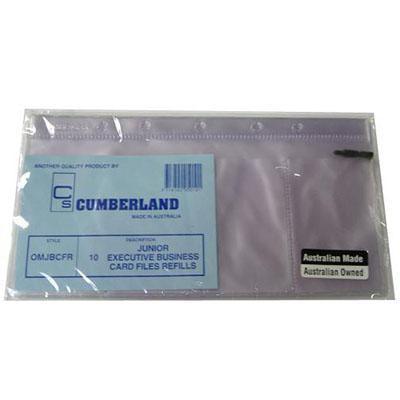 Cumberland Executive Business Card File Refills Junior Pack 10 OMJBCFR - SuperOffice