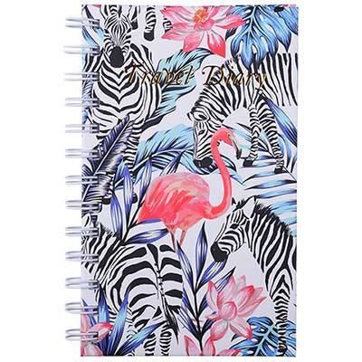 Cumberland Flamingo / Zebra Travel Diary Spiral 170 X 105Mm 72 Leaf 766310 - SuperOffice