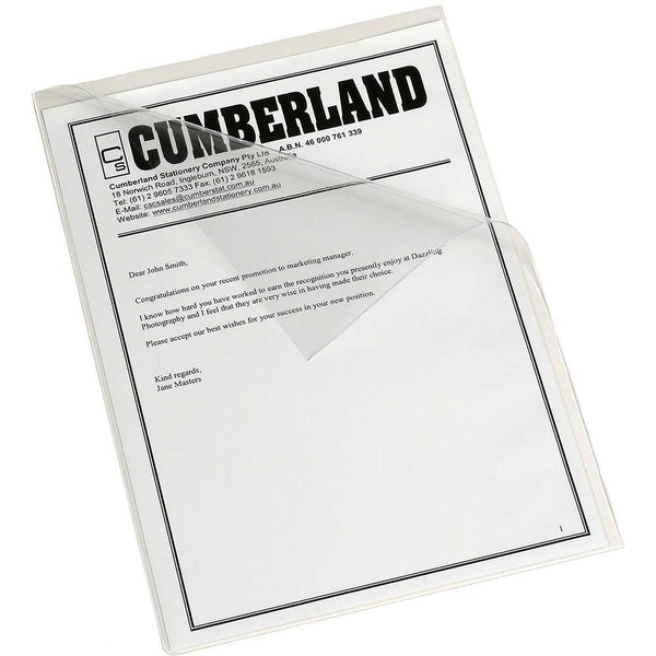 Cumberland Heavy Duty Letter File A4 Clear Pack 25 OM653GC - SuperOffice