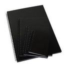 Cumberland Leathergrain Notebook Spiral Bound Feint Ruled 100 Leaf A4 Black 519125 - SuperOffice