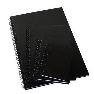 Cumberland Leathergrain Notebook Spiral Bound Feint Ruled 100 Leaf A4 Black 519125 - SuperOffice