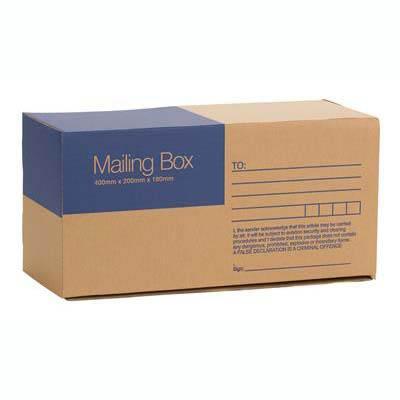Cumberland Mailing Box Printed Address Fields 400 X 200 X 180Mm Brown Pack 25 7121 - SuperOffice