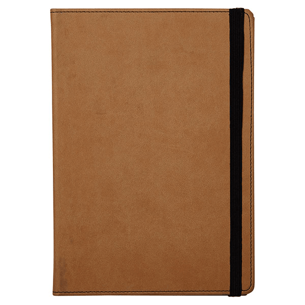 Cumberland Notebook Embossed Pu Cover Elastic Closure 72 Leaf A5 Tan 3014 - SuperOffice