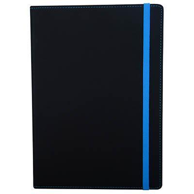 Cumberland Notebook Pu Cover With Elastic Closure 72 Leaf A5 Black 3021 - SuperOffice