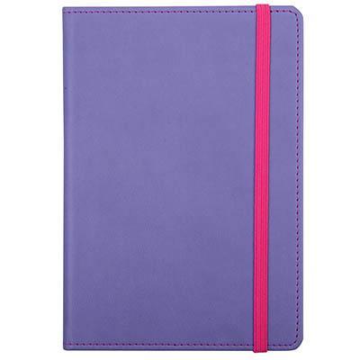 Cumberland Notebook Pu Cover With Elastic Closure 72 Leaf A6 Purple 3023 - SuperOffice
