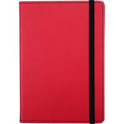 Cumberland Notebook Pu Cover With Elastic Closure 72 Leaf A6 Red 3025 - SuperOffice