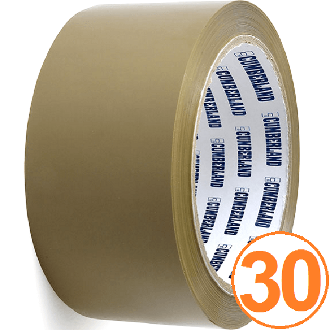 Cumberland Packaging Tape Roll 45 Micron 48mmx75m Brown Pack 30 7150 (5 Packs of 6 (30)) - SuperOffice