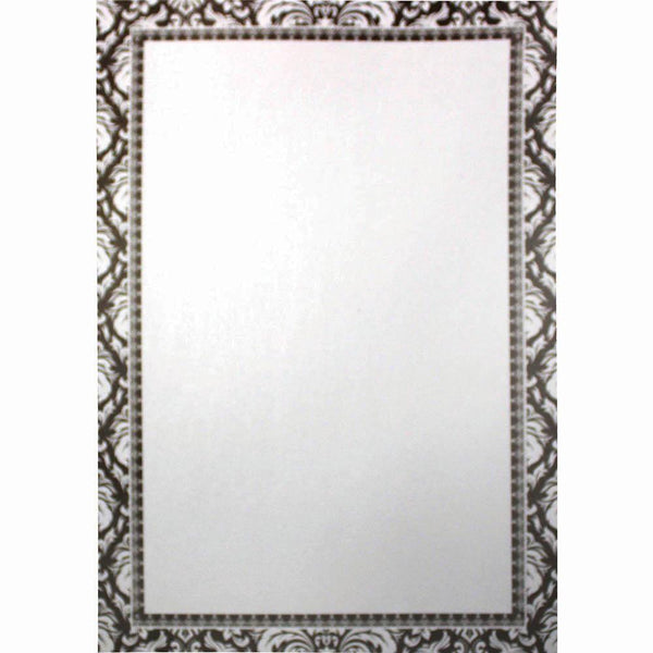 Cumberland Printed Paper Damask Design With Border A4 Black Pack 10 8139 - SuperOffice