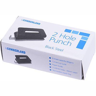 Cumberland Punch Metal 2 Hole With Paper Guide Black 7155 - SuperOffice