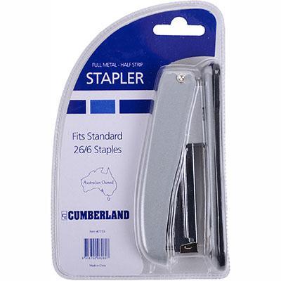 Cumberland Stapler Half Strip Metal 26/6 Silver 7159 - SuperOffice