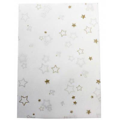Cumberland Translucent Paper A4 Stars Design Gold/Silver Pack 10 8193 - SuperOffice